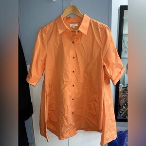 Lafayette 148 Women’s New York Orange Casual Button Down Shirt